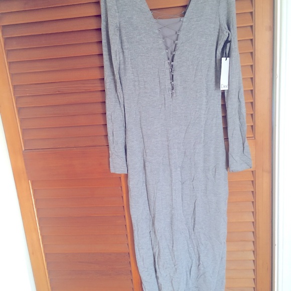 Dex long sleeve grey midi dress NWT - Picture 2 of 3